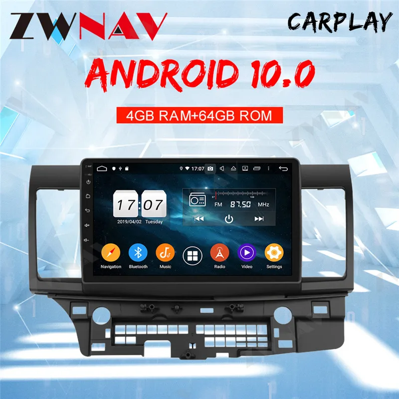 10.2 Inch car Radio GPS Navigation with canbus for Mitsubishi LANCER Android10 2008-2015 with Touch Screen SWC WiFi Bluetooth