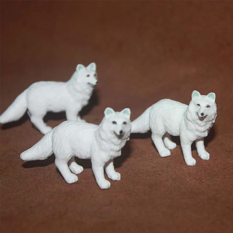 Wild Animal Miniature Model Arctic Fox Chimpanzee Leopard Fairy Garden Accessories Scenes Ornaments Action Figures Figurine Toys