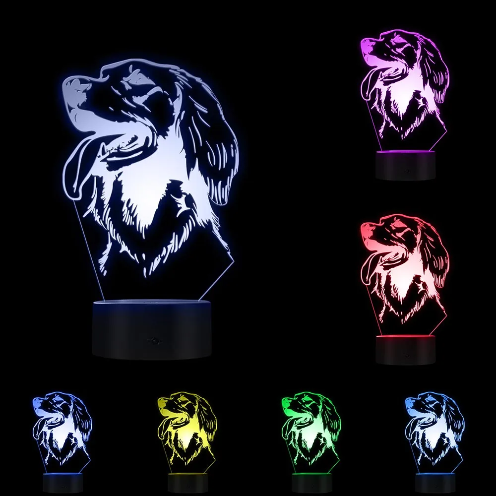 Luz LED nocturna brillante con forma de Animal, diseño moderno, nombre personalizado, decoración para el hogar, cachorro, mascota