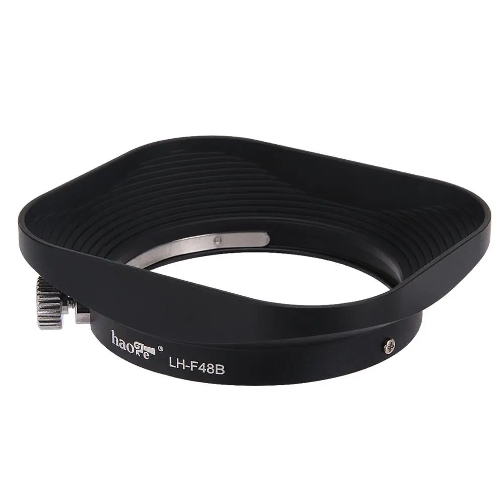 Haoge LH-F48B Square Metal Lens Hood Shade for Olympus M.ZUIKO Digital 17mm f1.8 Lens replace LH-48B Black