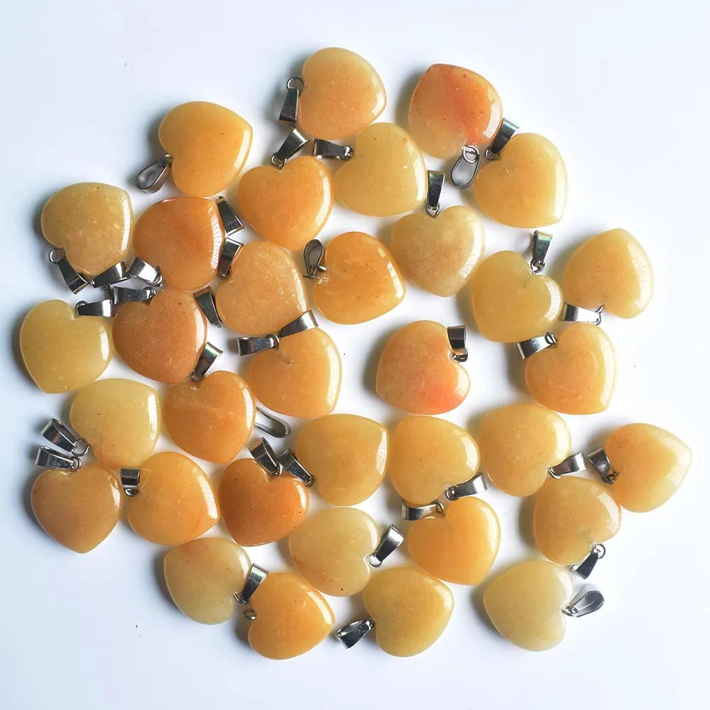 Großhandel 50 Stück/Lot Modische Sortierte Herz-Naturstein-Anhänger für Schmuckherstellung Gute Qualität 20mm Kostenloser Versand – Detail 27