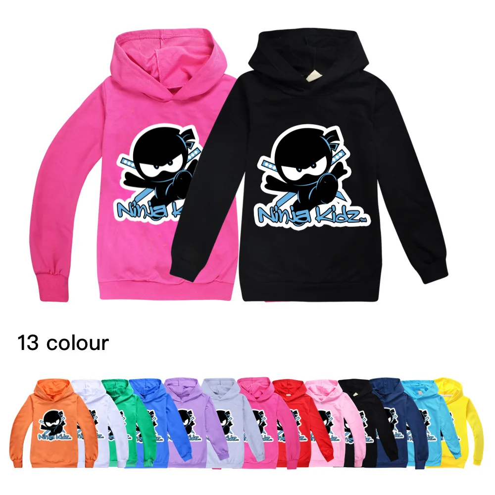 NINJA KIDZ Boy Hoodies Cartoon Girl Fashion Hoodie Children Casual Pullovers Printed Sweaters Long Sleeves Kids Autumn Clothes