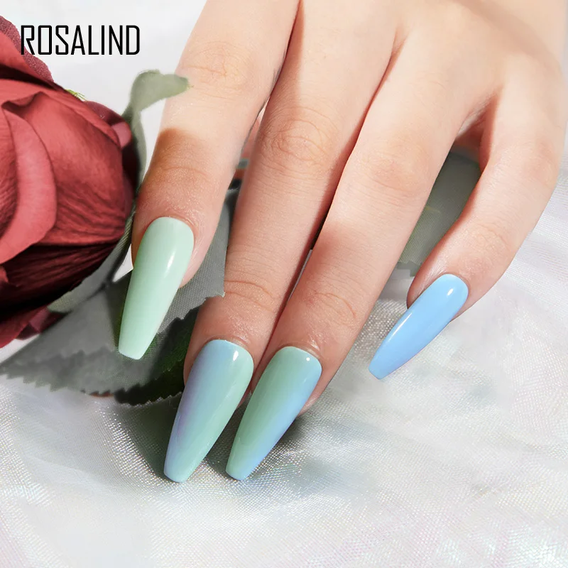 ROSALIND 2/4/6/12/24PCS Gel Vernis À Ongles Ensemble 80 Couleur Semi-Permanente Hybride Gel Vernis Base Top Coat Tremper Hors UV LED Pour L'art D'ongle