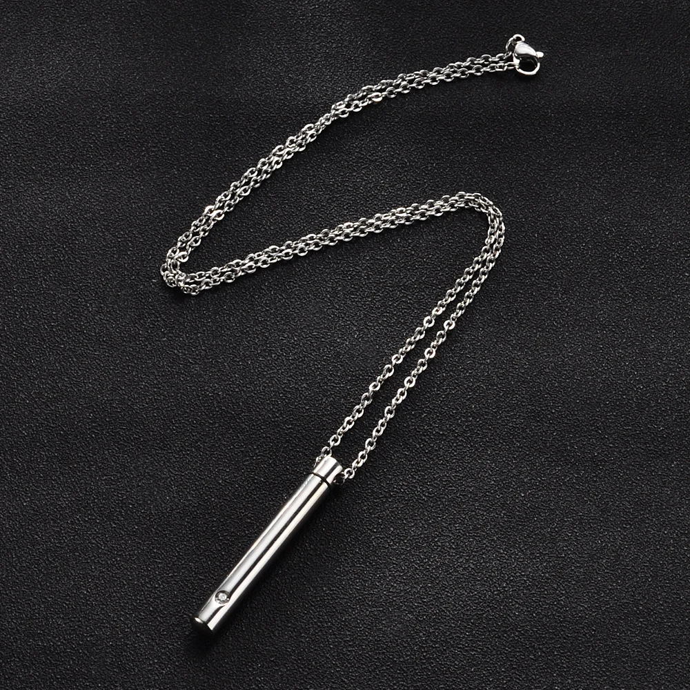 Titanium Steel Minimalist Perfume Pendant Necklace Memorial Ashes Storage Bottles Fashion Jewelry