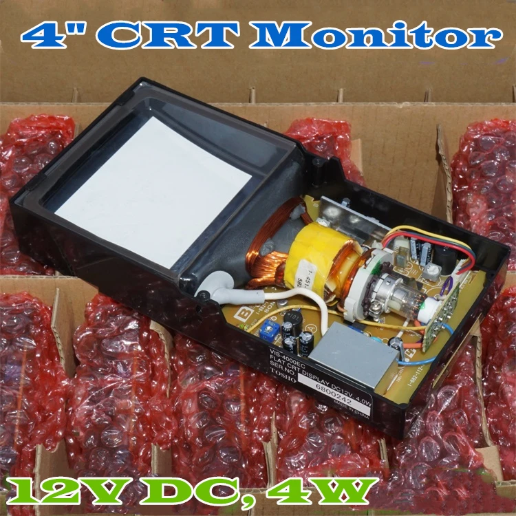 

Micro 4 "CRT 12V 4,2 W Черно-белый монитор винтажный CRT экран электронное изображение трубка