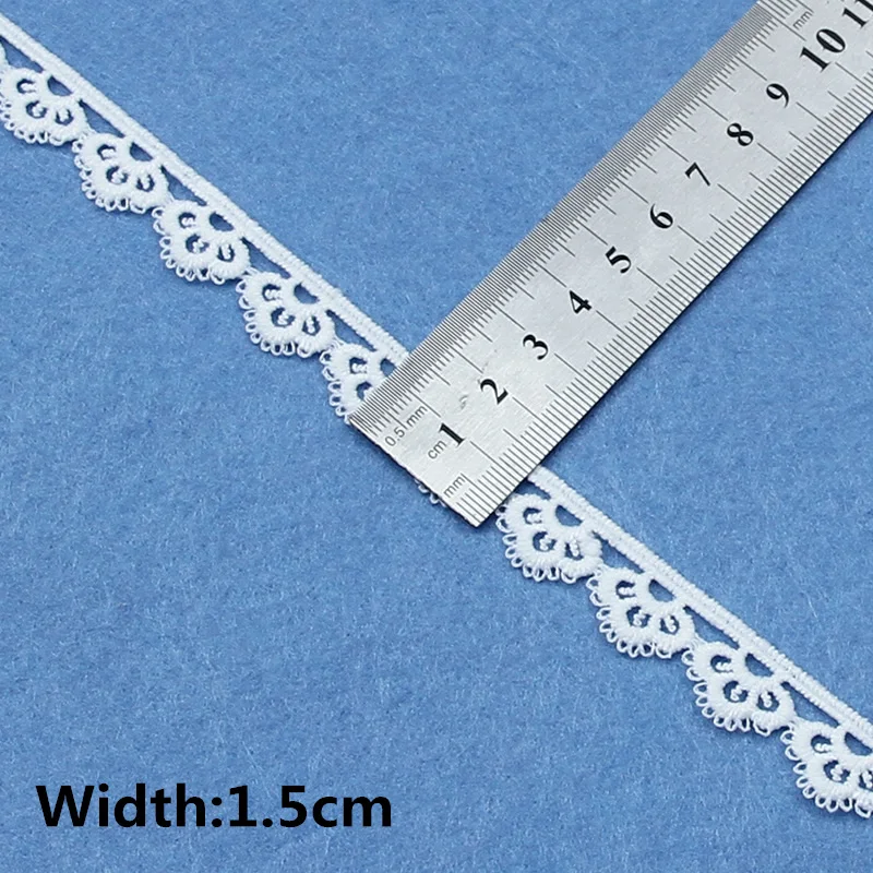 5yards White Cotton Embroidered Lace Trim Ribbons Fabric DIY Sewing Handmade Craft Materials Clothes Home Decoration