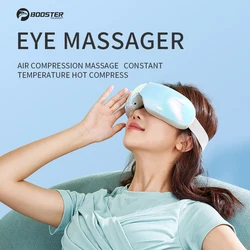 Masajeador de ojos con calor y compresión, masajeador de música Bluetooth para relajarse y reducir la tensión ocular, mejorar el sueño