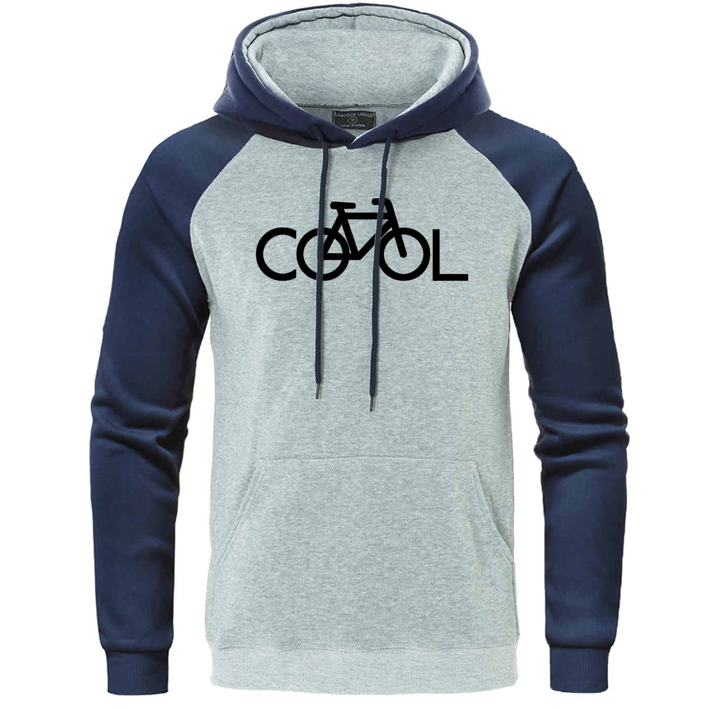 Bike It's Cool Raglan Hoodies Men Oversized Funny Hooded Loose Fashion Casual Clothing Personality Street Sweatshirt For Male