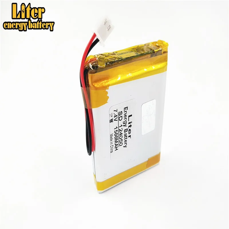 XH2.54/2P connector 7.4V 1500mAh 124050 Polymer Li-ion battery for DVD player TV Digital Satellite Finder Meter WS-6933, WS-6923