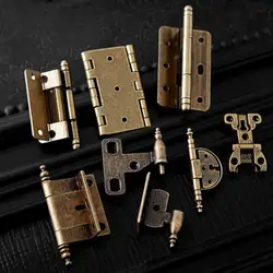 Antique hinge green bronze 3 inch retro European round crown head hinges Book book cabinet door antique copper hinge