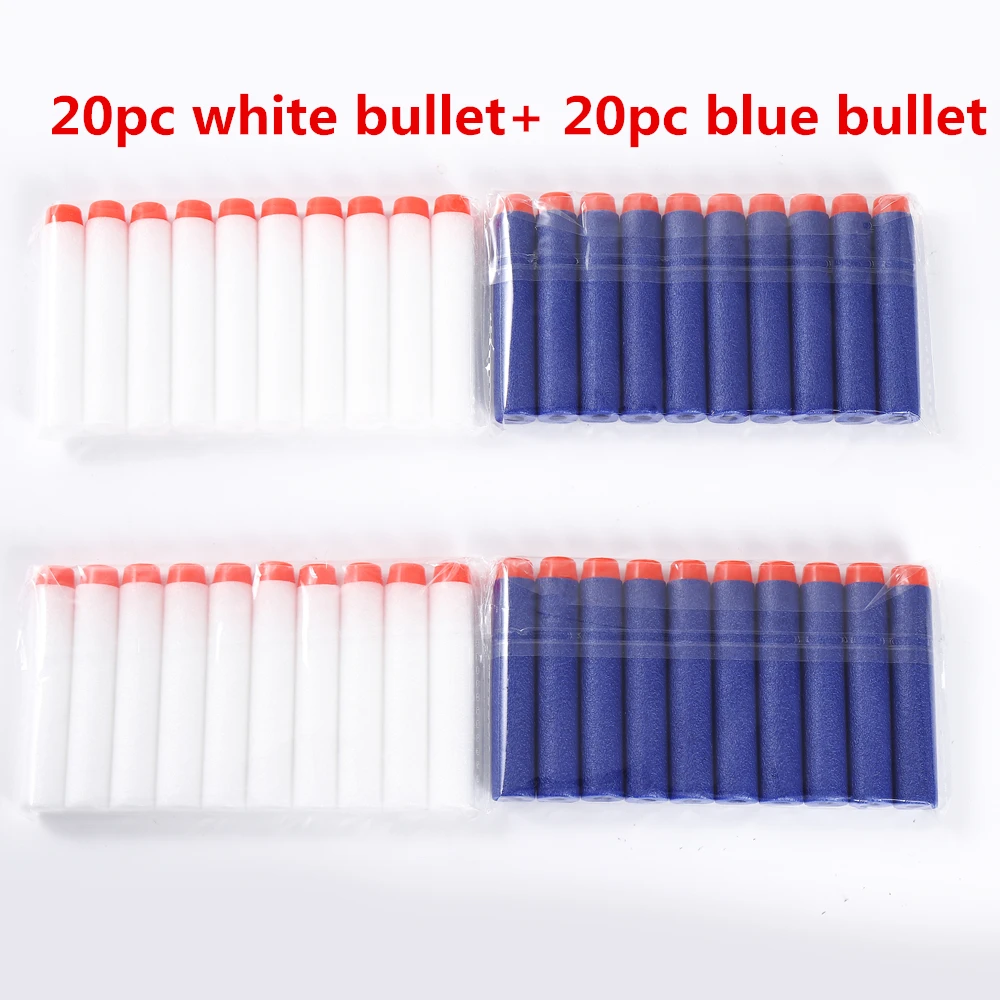 40pc For Nerf Bullets Soft Hollow Hole Head 7.2cm Refill Darts Toy Gun Bullets for Nerf Series Blasters Xmas Kid Children Gift