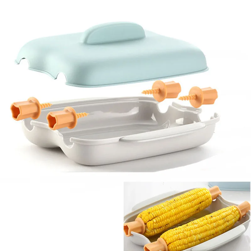 

Creative Microwave Corn On The Cob Cooker Set Food grade pp material Steamed Corn Box Kitchen Tools