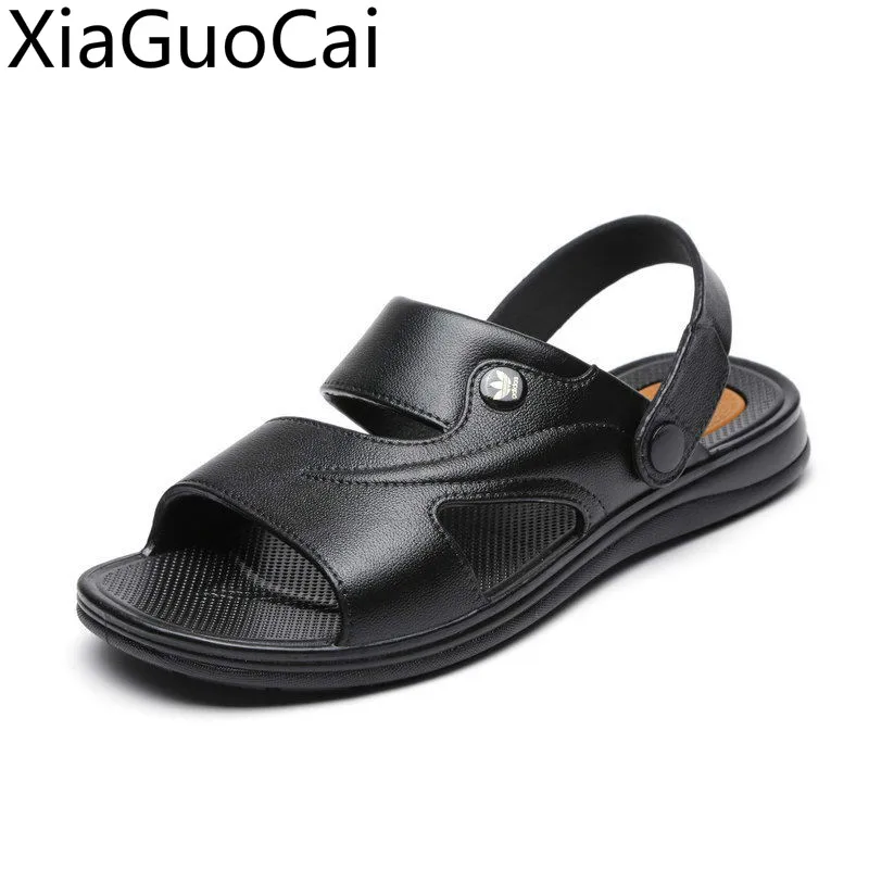 Solid Basic Classic Mens Beach Sandals Cheap Breathable Summer Mens Roman Sandals Peep Toe Mens Flat Sandals