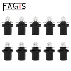 Fagis 10 Pcs B8.5D B8.5 12V 1.2W 24V 1.2W lampadina alogena pannello Auto indicatore velocità cruscotto lampada cruscotto automatico luci Cluster