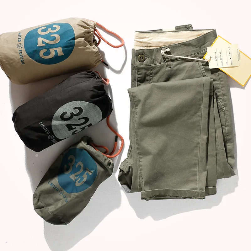 

Autumn and Winter New Thick Woven Tapered Straight Pants Men's Loose Washed Heavyweight Elastic Chino Business Casual Trousers