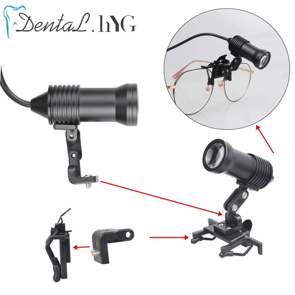 Faro delantero de 5W con Clip para gafas, lupa Dental, lupa Dental para laboratorio médico