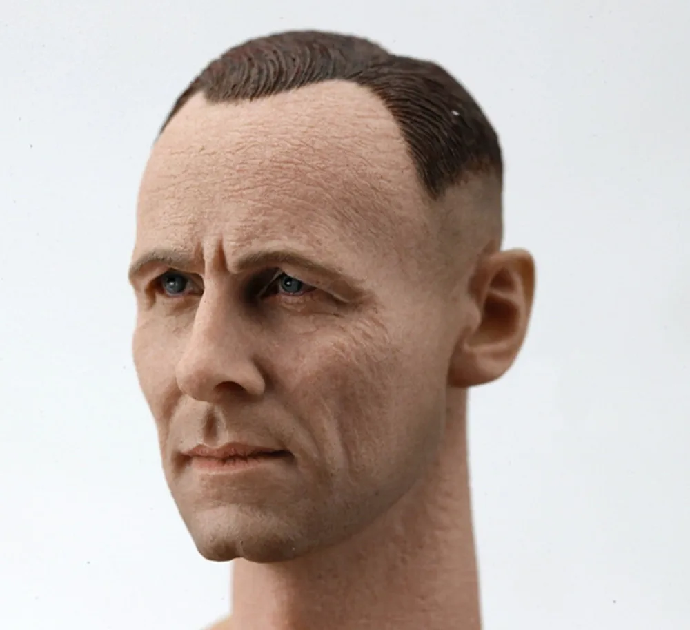 1/6 WWII Desert Fox Head Sculpt German Commander Head Sculpt Model PVC Long NeckCarved Fit 12-calowa figurka akcji Body Doll