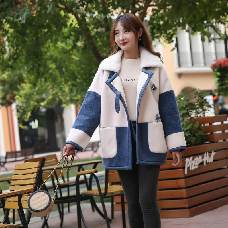 Sheep Fashion High Quality Shearing Coat Mid-length Korean Wool Fur Jacket Soft Warm Wool Women's Fur Coat Vetement Femme Zjt372