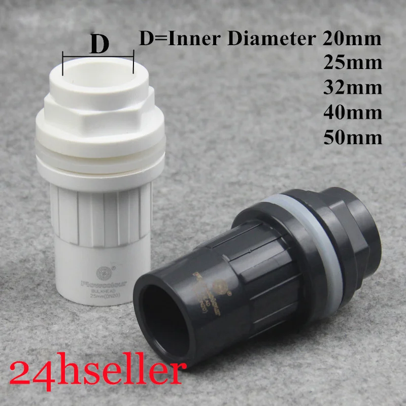 1pc PVC 20 25 32 40 50 mm Thickened Fish Tank Outlet Aquarium Water Inlet Water tank Drainage Connector UPVC Pipe Joint drainage