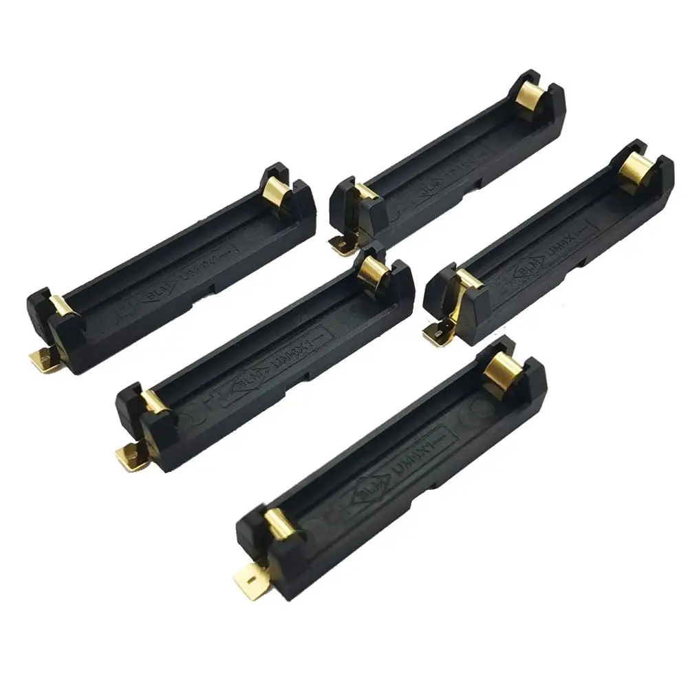 

MasterFire 20pcs/lot High Quality 1.5V Single Slot AAA Batteries Holder SMD SMT 1*AAA Battery Storage Box Case With Bronze Pins