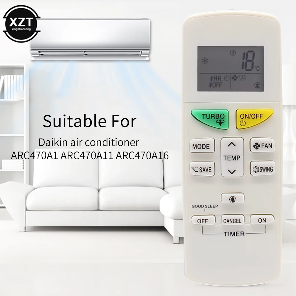 Air Conditioner Remote Controller ARC470A1 Replacement for DAIKIN ARC470A11 ARC470A16 ARC469A5 ARC455A1 KTDJ002 Controller