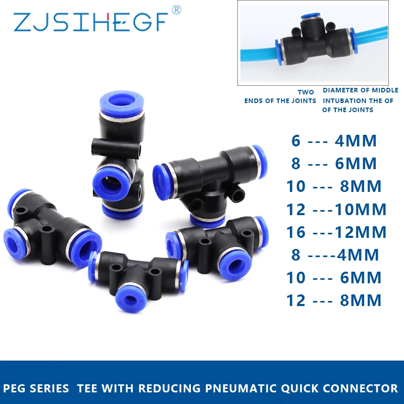 PEG Air Pneumatic 10mm 8mm 6mm 12mm 16mm 4mm OD Hose Tube Touch Push Into Straight Gas Fittings Plastic Quick Connectors