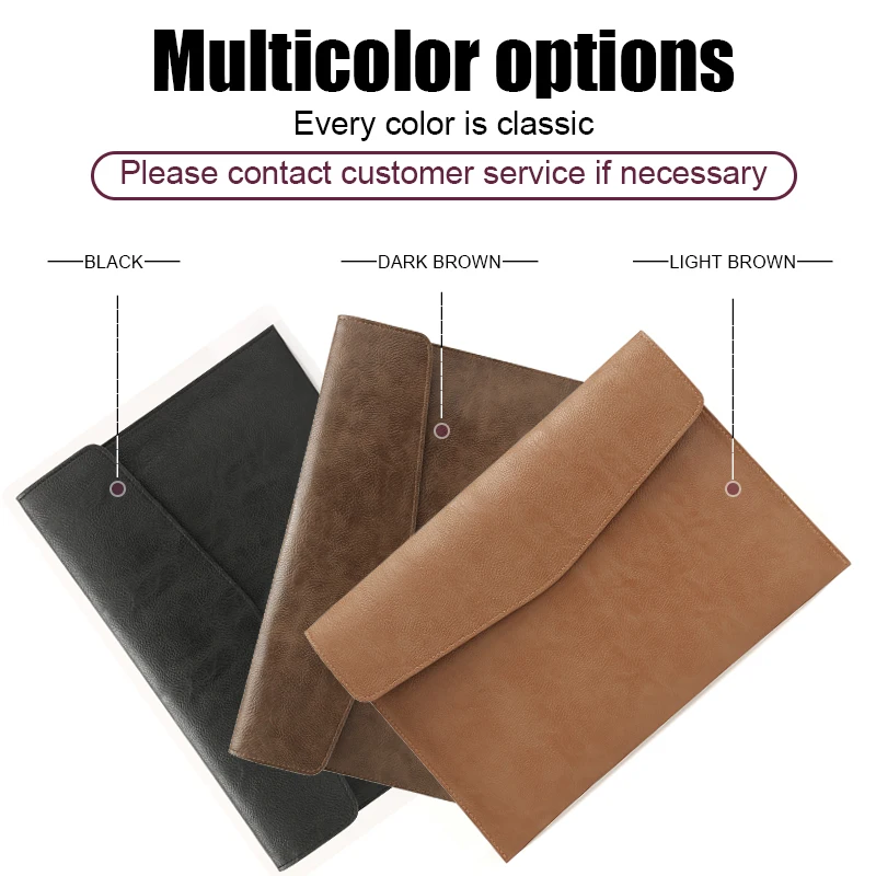 Laptop Bag PU Leather Briefcase For Macbook Air Pro 13 M1 Case Notebook Bag For HP XiaoMi Air 13 Pro 14 Inch Luxury Laptop Cover