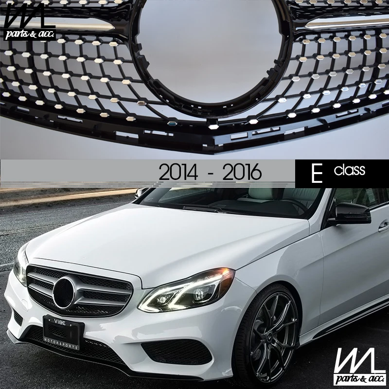 

W212 Diamonds Style, черная передняя решетка для Mercedes Benz E Class 4-дверный седан W212 и 5-дверный Estate S212 2014-2016 E300 E350