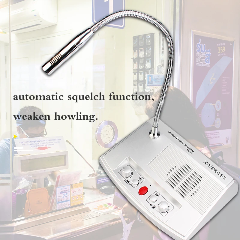 Retekess tw101 3w 2-Wege-Fenster Intercom-System Inter phone Bank Lautsprecher für Restaurant Büro Apotheke Station Halle Klinik Shop – Detail 4