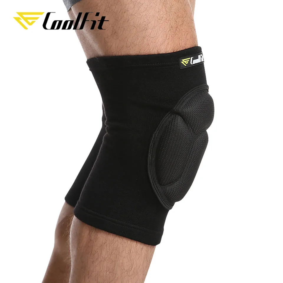 CoolFit 1 Pair Protective Knee Pads Thick Sponge Football Volleyball Extreme Sports Anti-Slip Collision Avoidance kneepad Brace