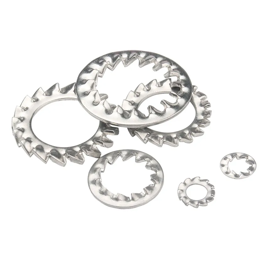 20/50/100PCS Internal atau Eksternal Bergerigi Penguncian Mesin Cuci Stainless Steel M3M4M5M6M8M10M12