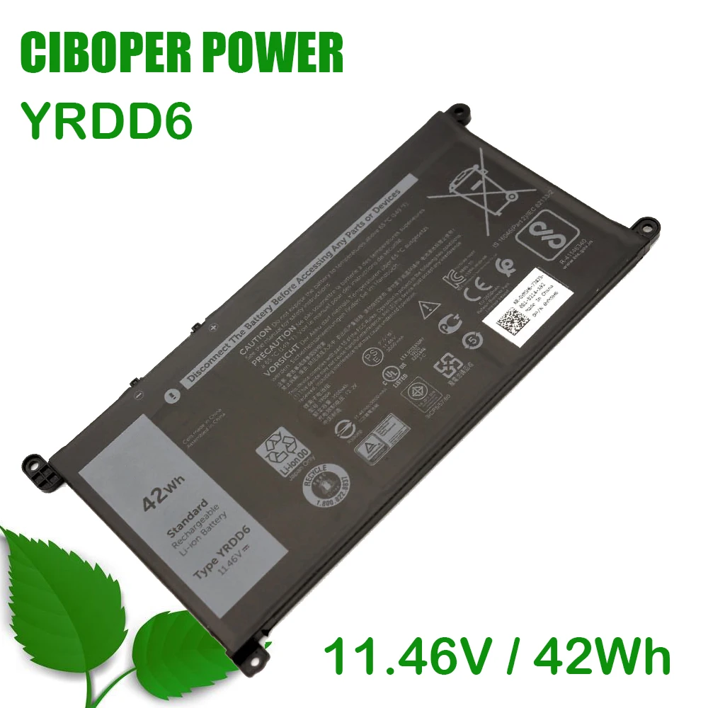 

CP Оригинальный аккумулятор для ноутбука YRDD6 11,46 V 42Wh 1VX1H VM732 0YRDD6 01VX1H для 14 5585 3400 5488 5493 5593 P90F 42Wh 11,46 V AKKU