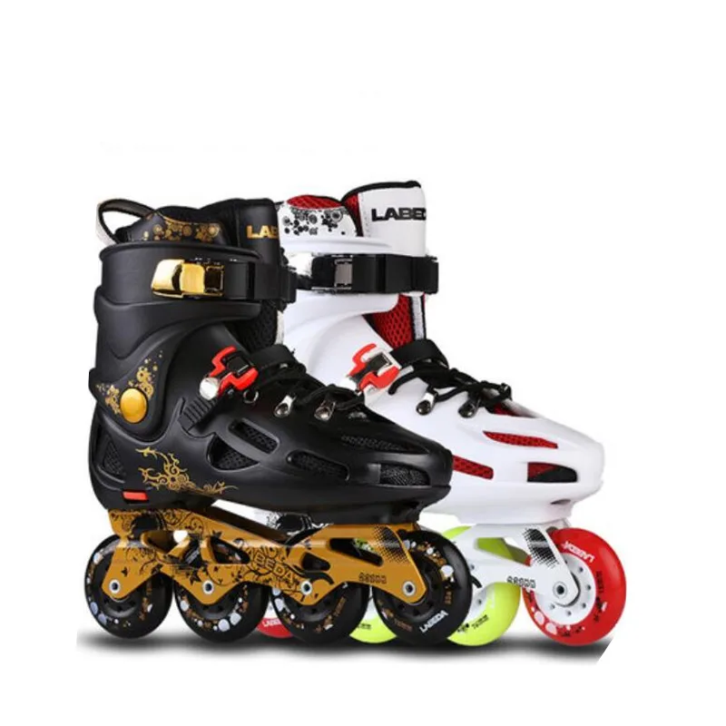 LABEDA X6 inline skates patines FSK slalom roller schoenen voor scholieren sport sneaker wit zwart gouden Europese 35 te 45