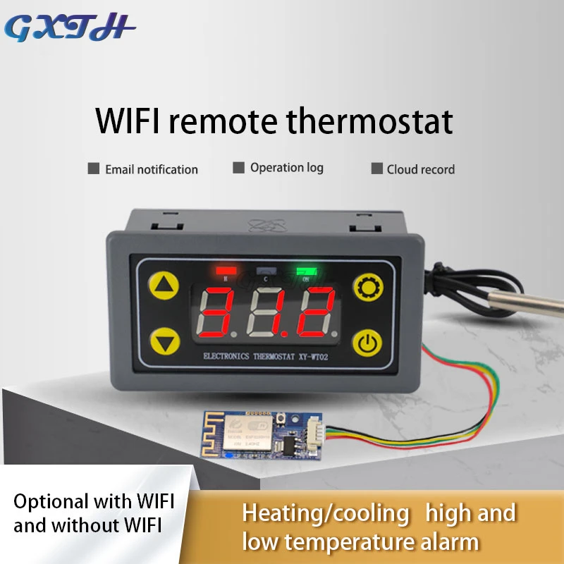 

WIFI Remote Thermostat High Precision Digital Temperature Controller Module Cool Heat APP Temperature Collection High Low Alarm