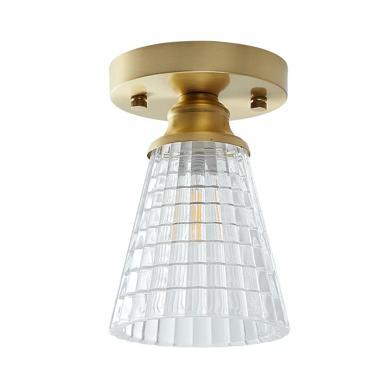 All Copper Glass Aisle Corridor  Ceiling Lamp