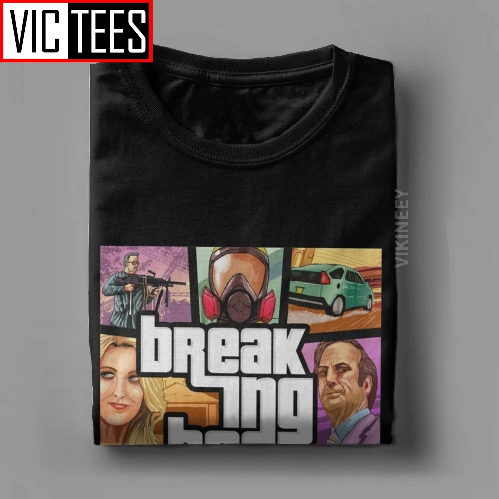 Breaking Theft Auto Breaking Bad Walter White Tshirt Men Funny Cotton Crewneck T Shirt 2020 Wholesale