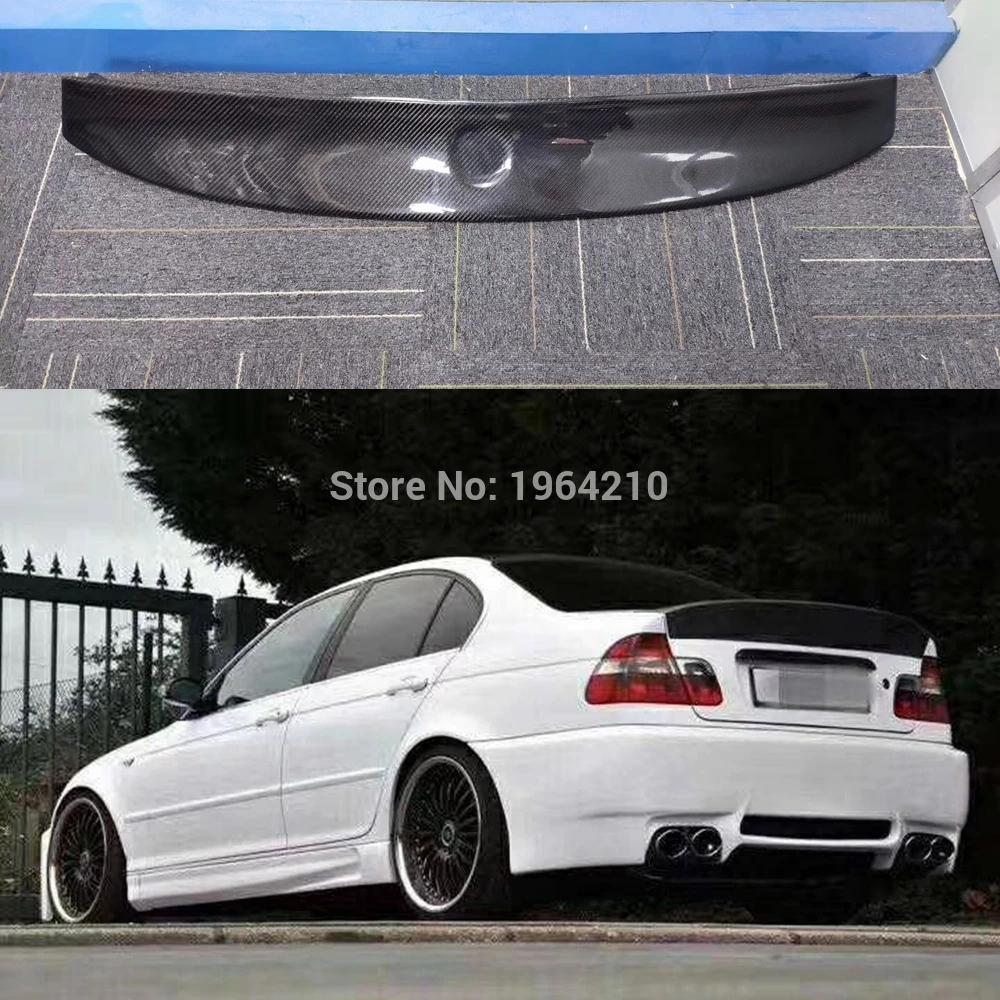 For BMW E46 Coupe 1999 - 2005 Car Styling 3 Series Carbon Fiber Rear Trunk Spoiler Tail Boot Lip Wing