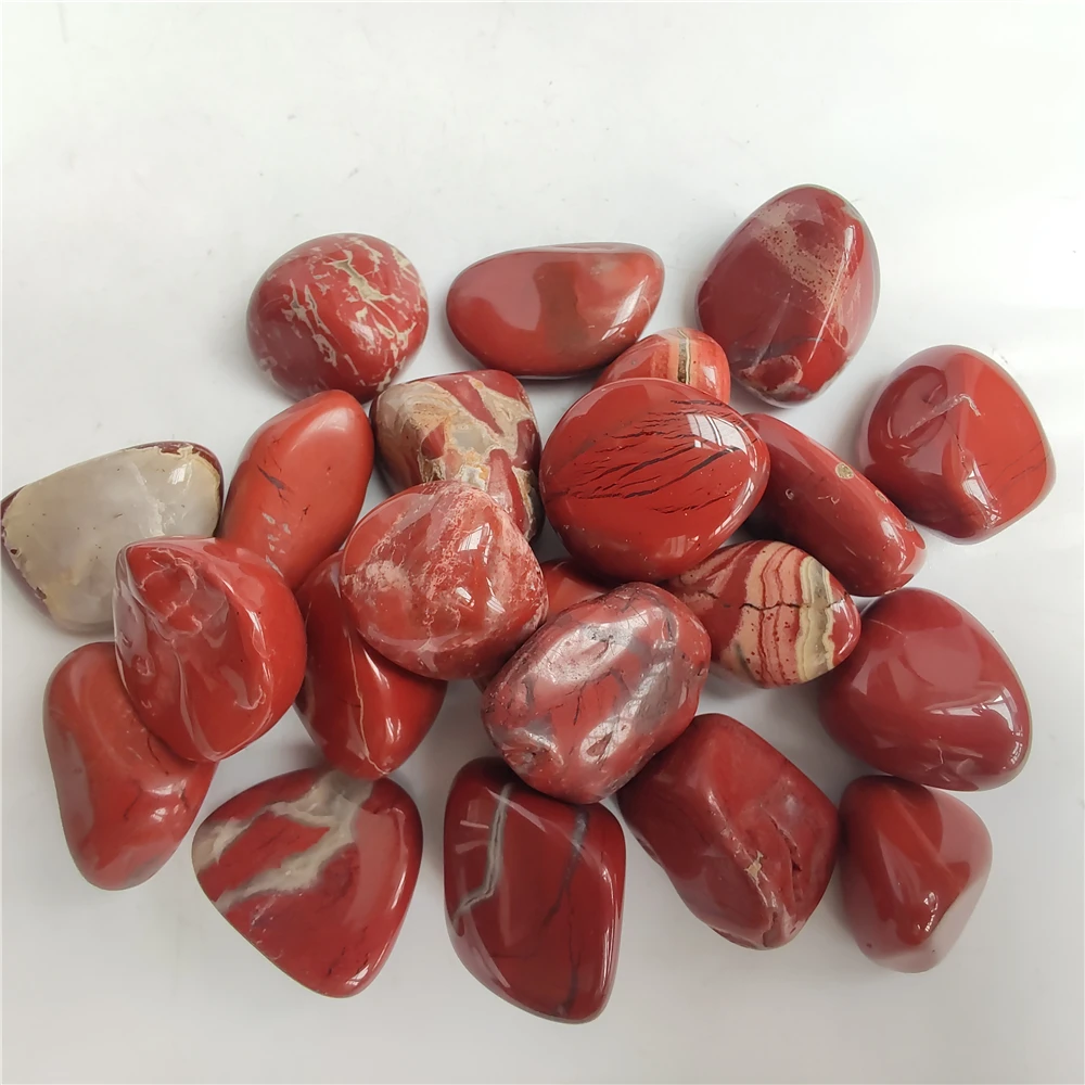 20mm-40mm Natural Red Jasper Tumble Stones Polished Stone Healing Crystal Gemstones Fish Tank Aquarium Decor Home Ornament Stone