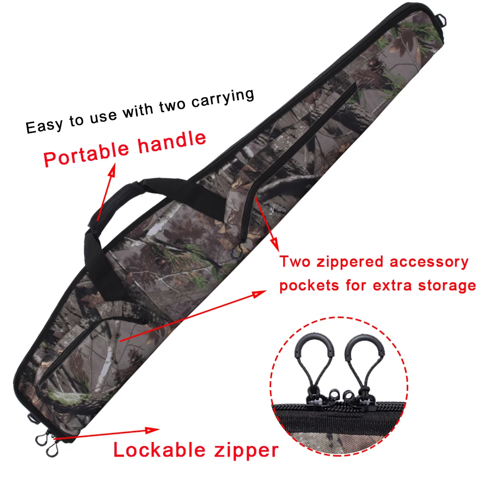 40/44/48/52 Inch Camouflage  Rifle Case Soft Shotgun Bag with Adjustable Shoulder for Scoped Rifles