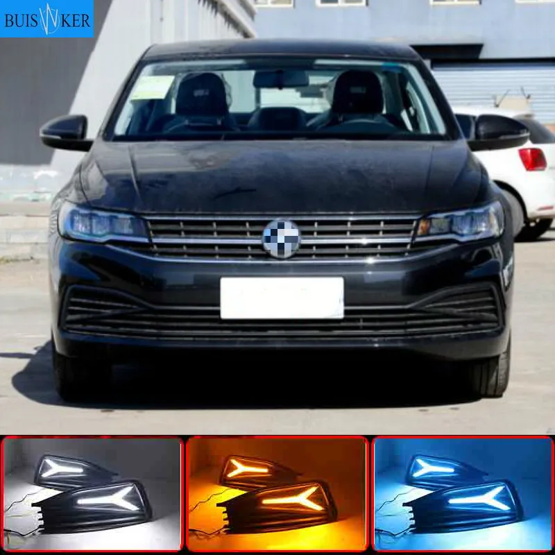 

For Volkswagen Bora 2019 2020 12V Day Lights LED DRL LED Daytime Running Light replace Fog Lamp Cover