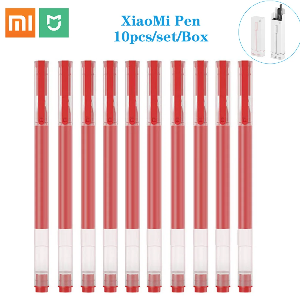 Xiaomi-Bolígrafo Original Mijia, pluma neutra para firmar, 9,5mm, 0,5 tinta lisa, recarga roja o negra, MiKuni, tinta japonesa para aprendizaje en