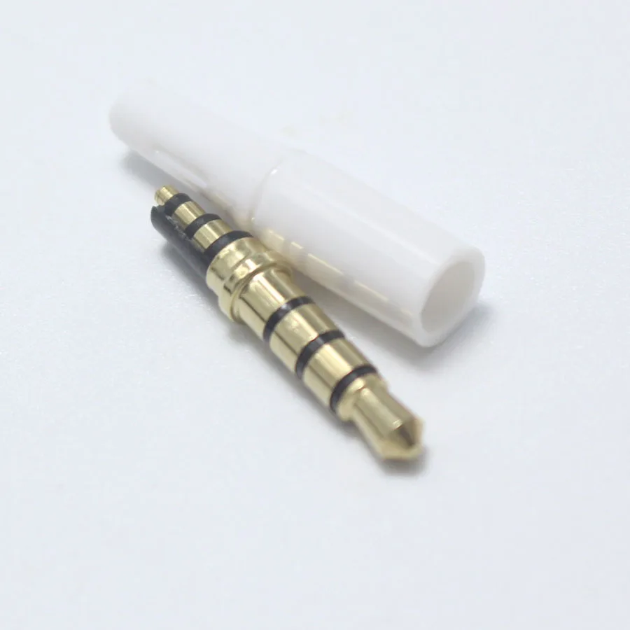 4pcs 3.5mm 3Pole 4Pole 5Pole Stereo Male Plug 2 in 1 Gold-plated Mic DIY Repair Parts for Huawei Samsung Sony PC Taplop