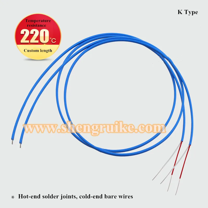 

PTFE Thermocouple Wire Thermometer Bare End Temperature Sensor K Type T Type