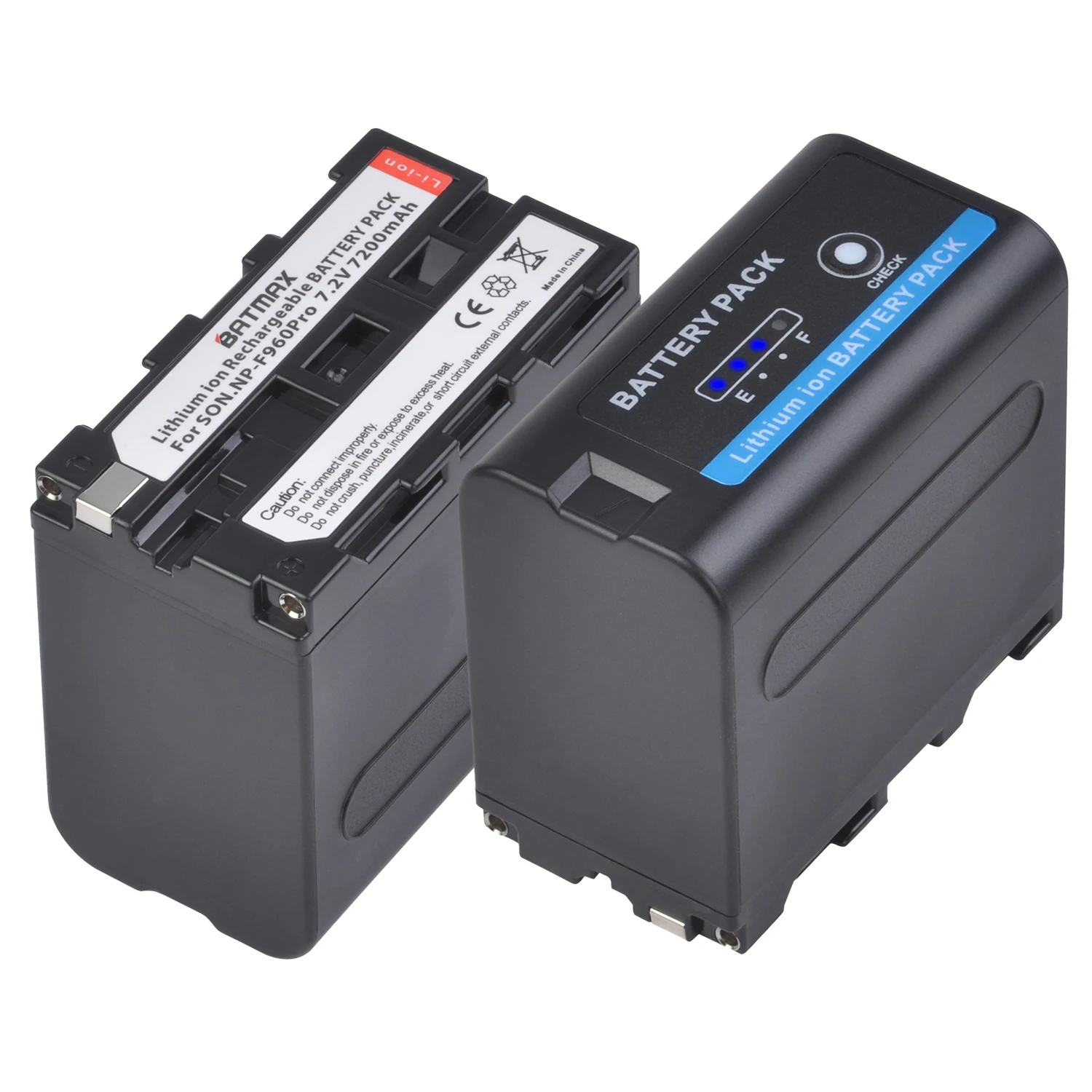 Batmax 2pcs NP-F970 NP-F960 NPF960 Battery with LED Indicator +LED USB Dual Charger for Sony PLM-100 CCD-TRV35 MVC-FD91 MC1500C