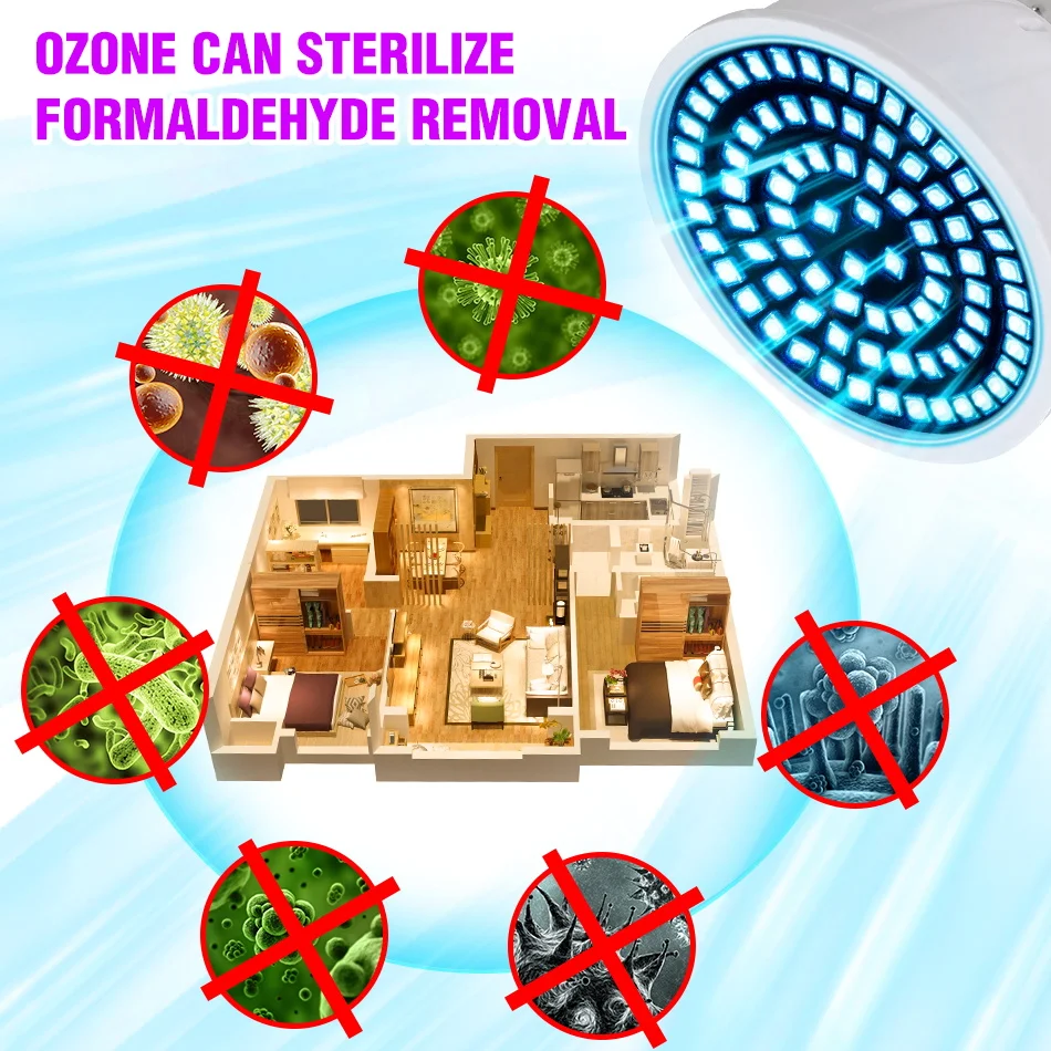 E27 lâmpada bactericida uv led 220v e14 uvc germicida luz led desinfecção gu10 matar germes ácaro lâmpada led ozônio lampada