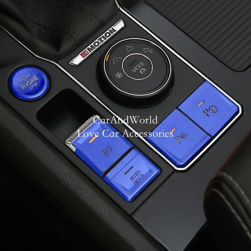 For VW Volkswagen Teramont Atlas 2017-2020 Interior One-button Start Gear Shift Parking Stop Button Cover Trims Car Accessories