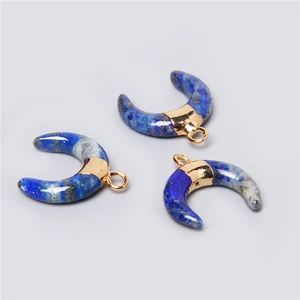 3 PCs natürliches Mondhorn in Form von halbkomplizierten Steinen 15x16mm Anhänger Zauber, um DIY -Schmuck herzustellen 12 Hauptverkäufe Buzios für Halsketten - №2