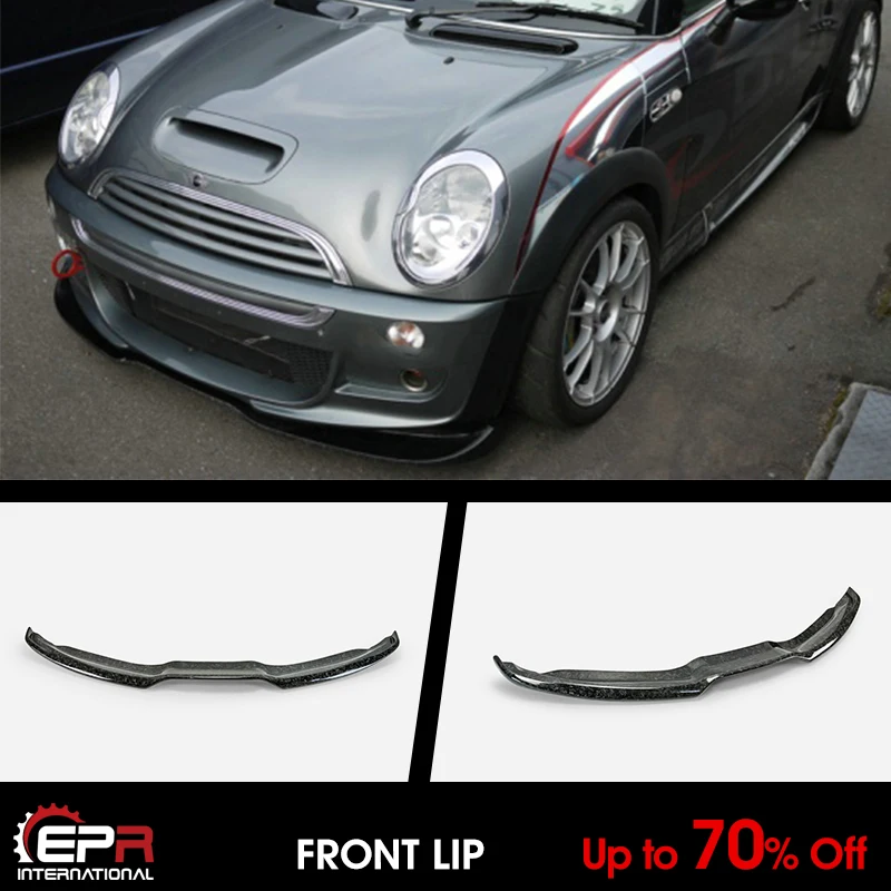 Parachoques frontal de aspecto de carbono forjado para Mini Cooper 03-07 R53 DG1 Style, alerón debajo del alerón, puede encajar DG FB o JCW FB