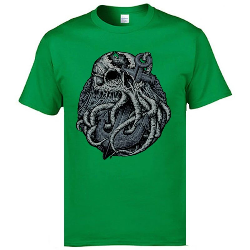 Call of Cthulhu Crew Neck T-Shirt Summer Print Tops & Tees Short Sleeve Fashionable 100% Cotton Tee Shirts Mens Extended Tshirt