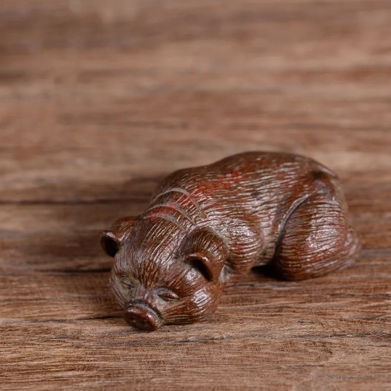 

Pure copper solid tea ceremony small sleeping pig, handmade retro, tea ceremony small ornaments